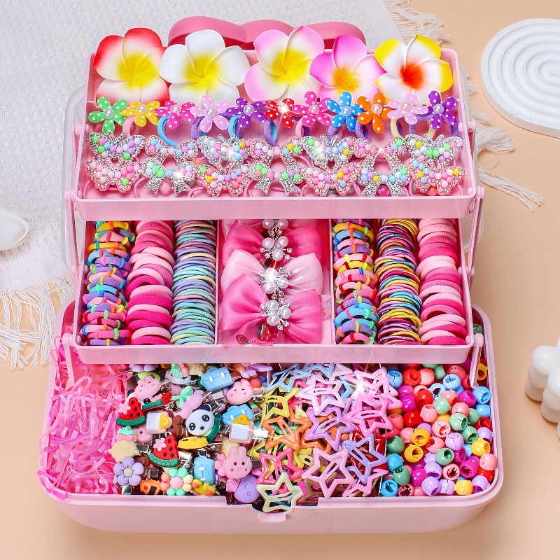 Travel Accessories Kit - 546개 고탄력 헤어 액세서리 세트, 머리카락