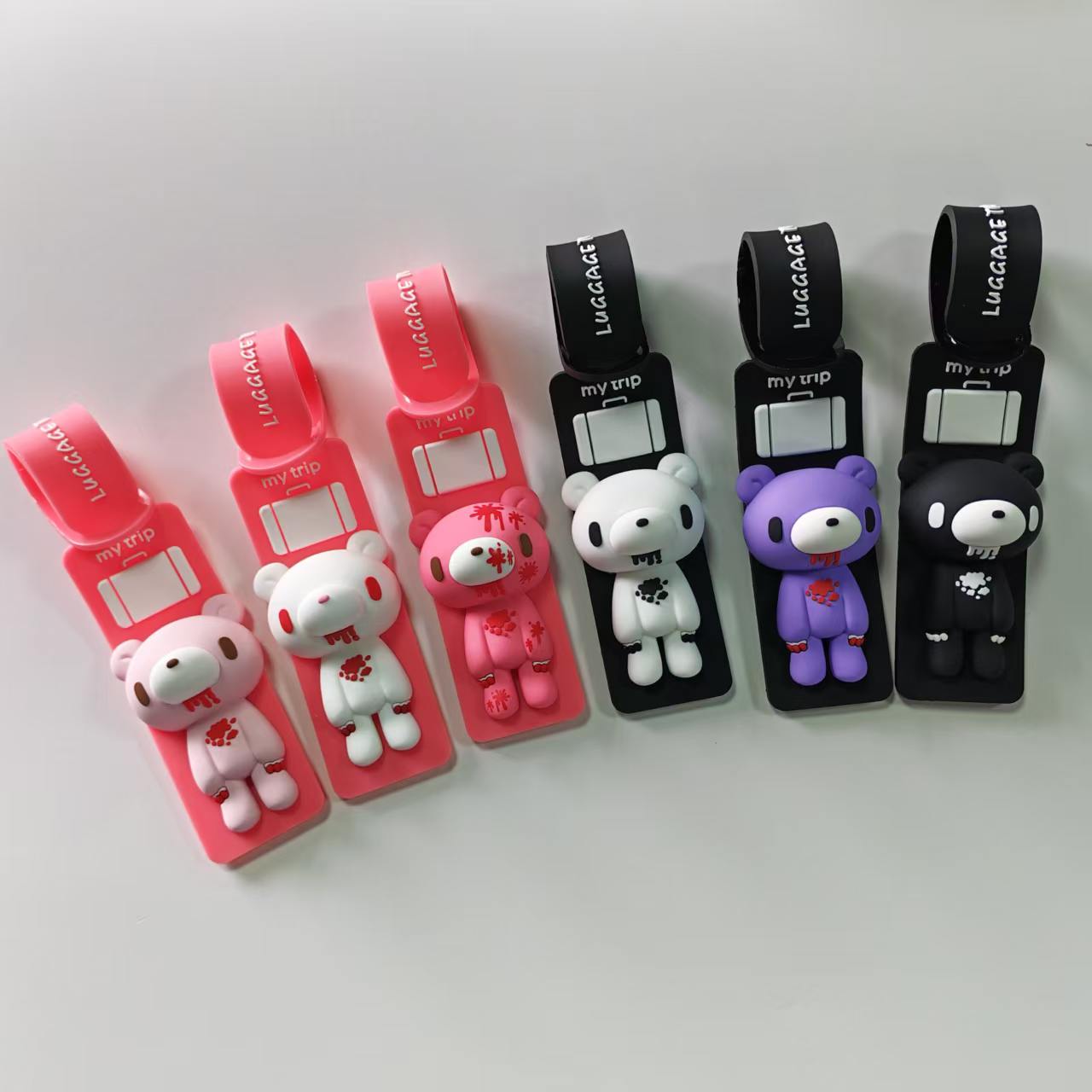 Travel Accessories International - 귀여운 만화 곰 실리콘 러기지 태그,