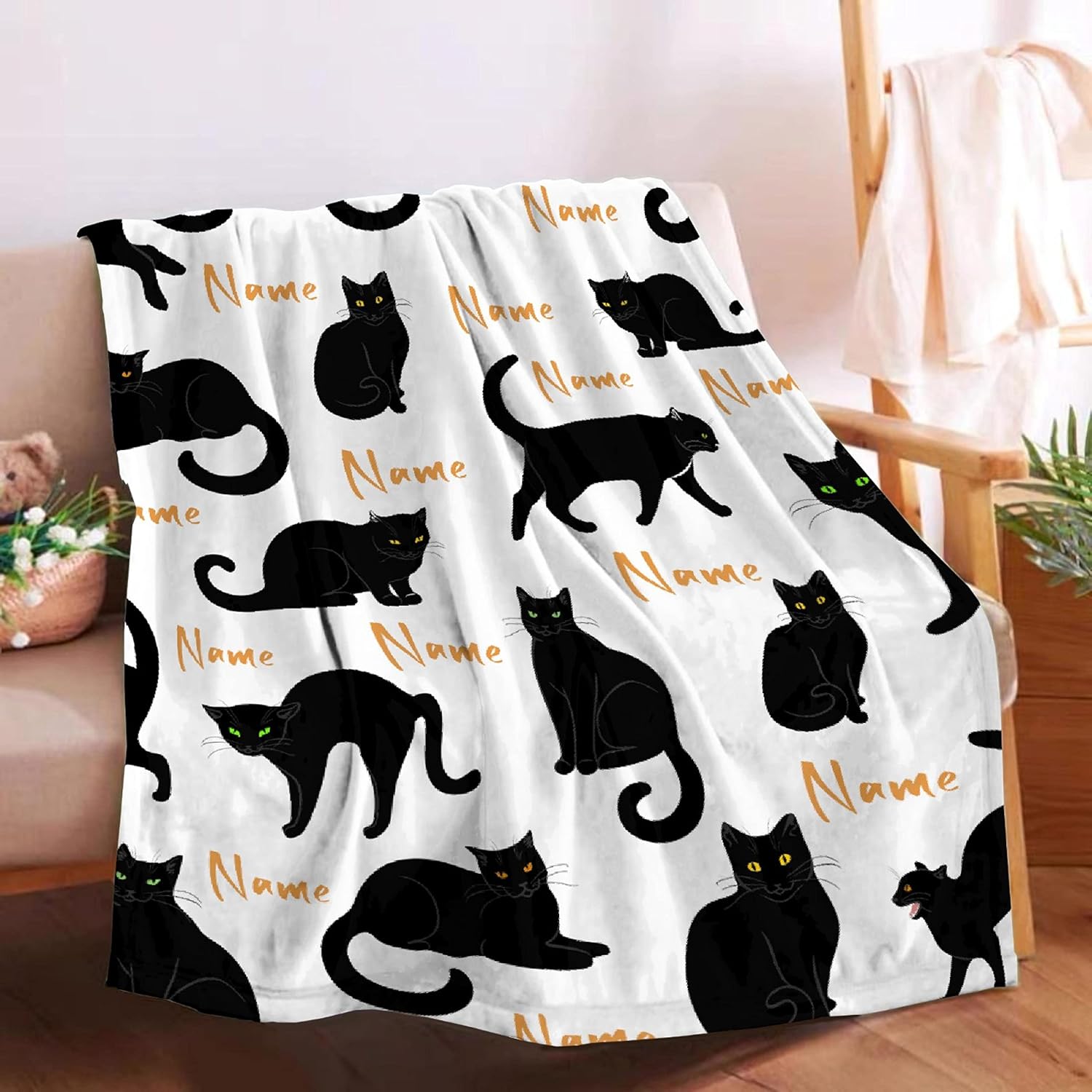 Travel Accessories Gift Ideas - 귀여운 고양이 프린트 담요 플러시 플리스