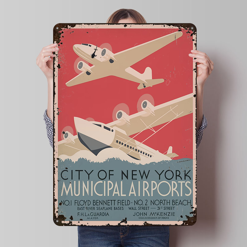 Travel Accessories New York - 빈티지 뉴욕 공항 여행 프린트 포스터