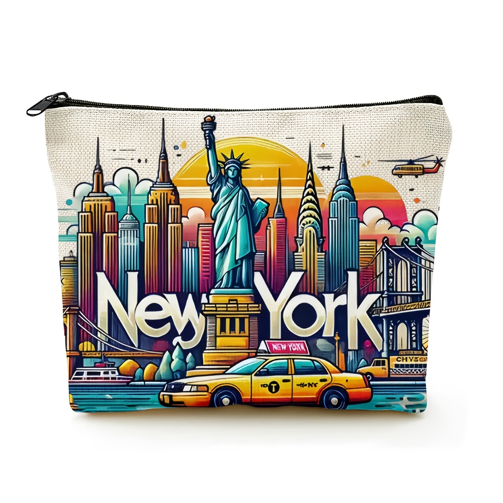 Travel Accessories New York - 뉴욕시 디자인 메이크업 가방, 상징적인 랜드마크가