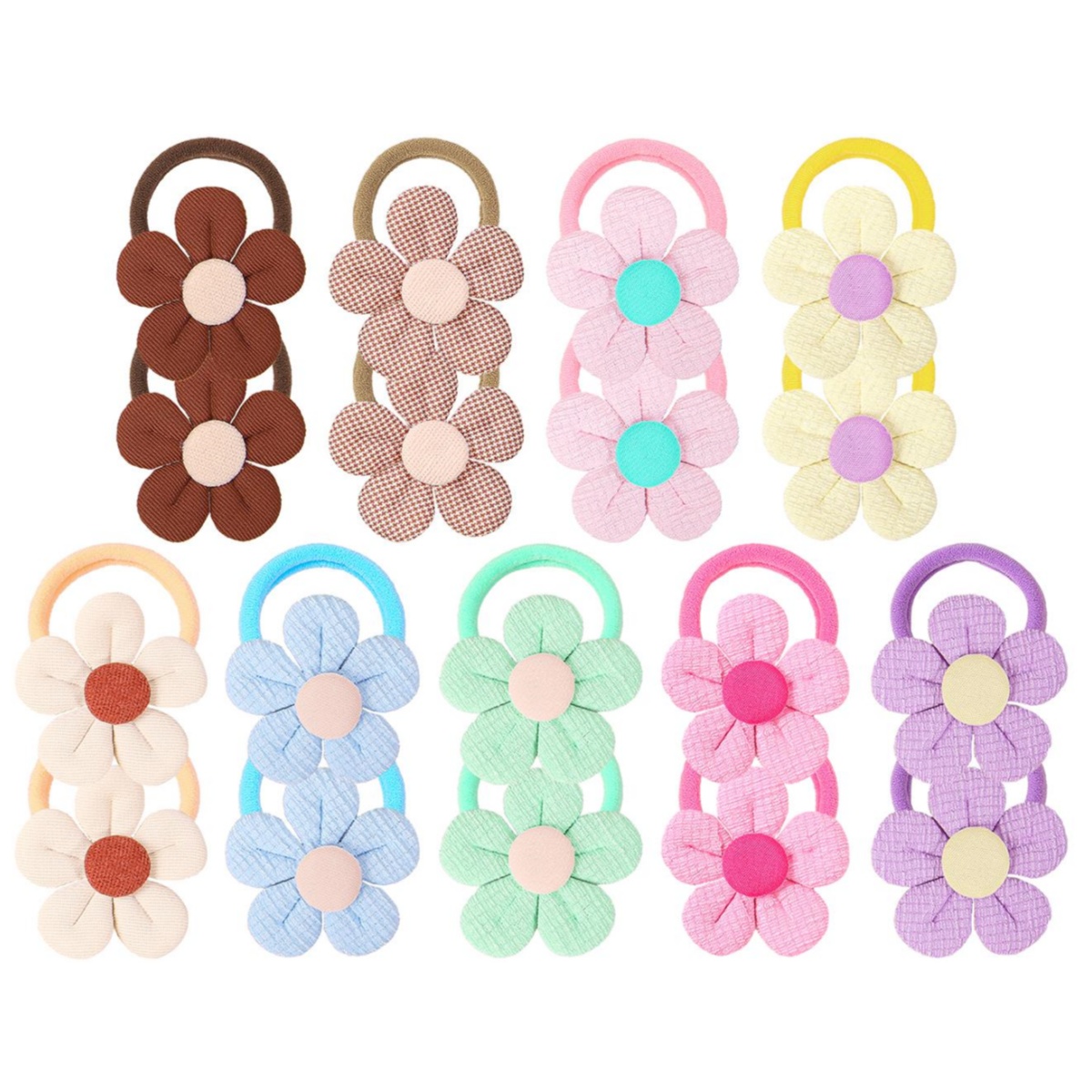 Travel Accessories For Girls - 18pcs 해바라기 헤어 넥타이 어린이 소녀