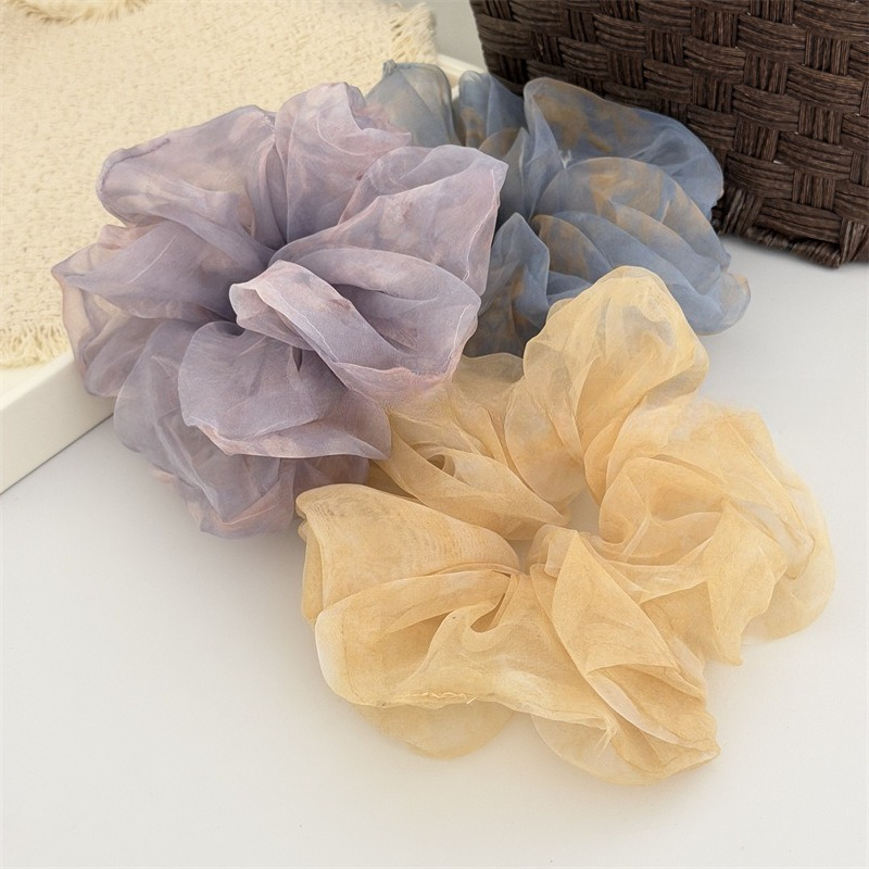 Travel Accessories For Girls - 1Pc 헤어 스크런치 오버사이즈 오간자 타이다이