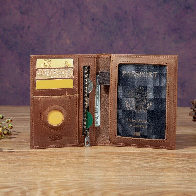 Travel Accessories Wallet - 세련된 유니섹스 맥호스 가죽 여권 케이스