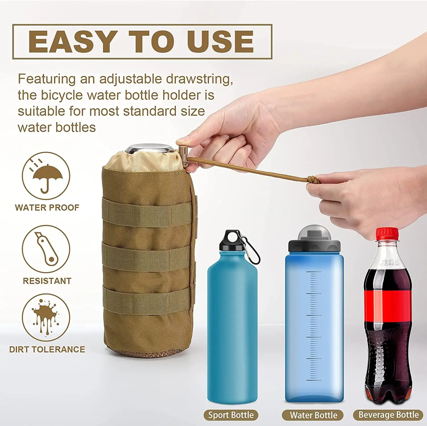 전술 Molle 물병 가방 파우치 홀더 야외 여행 캠핑 - Travel Accessories Bike 리뷰 및 가격