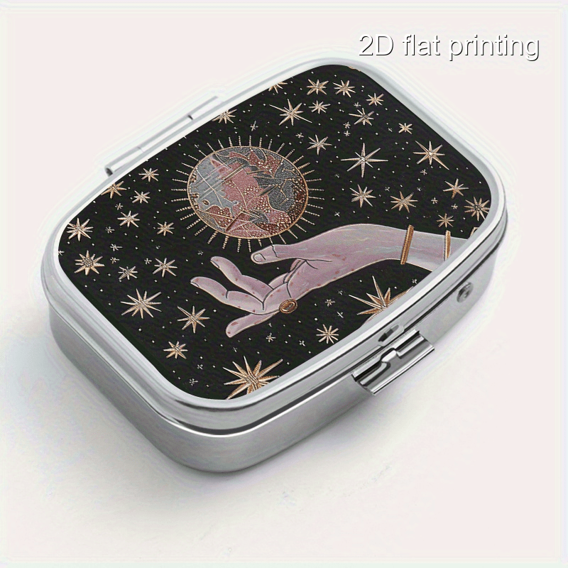 두 개의 칸과 손가락 끝 부분에 우주 패턴이 인쇄된 사 - Travel Accessories In Store 리뷰 및 가격