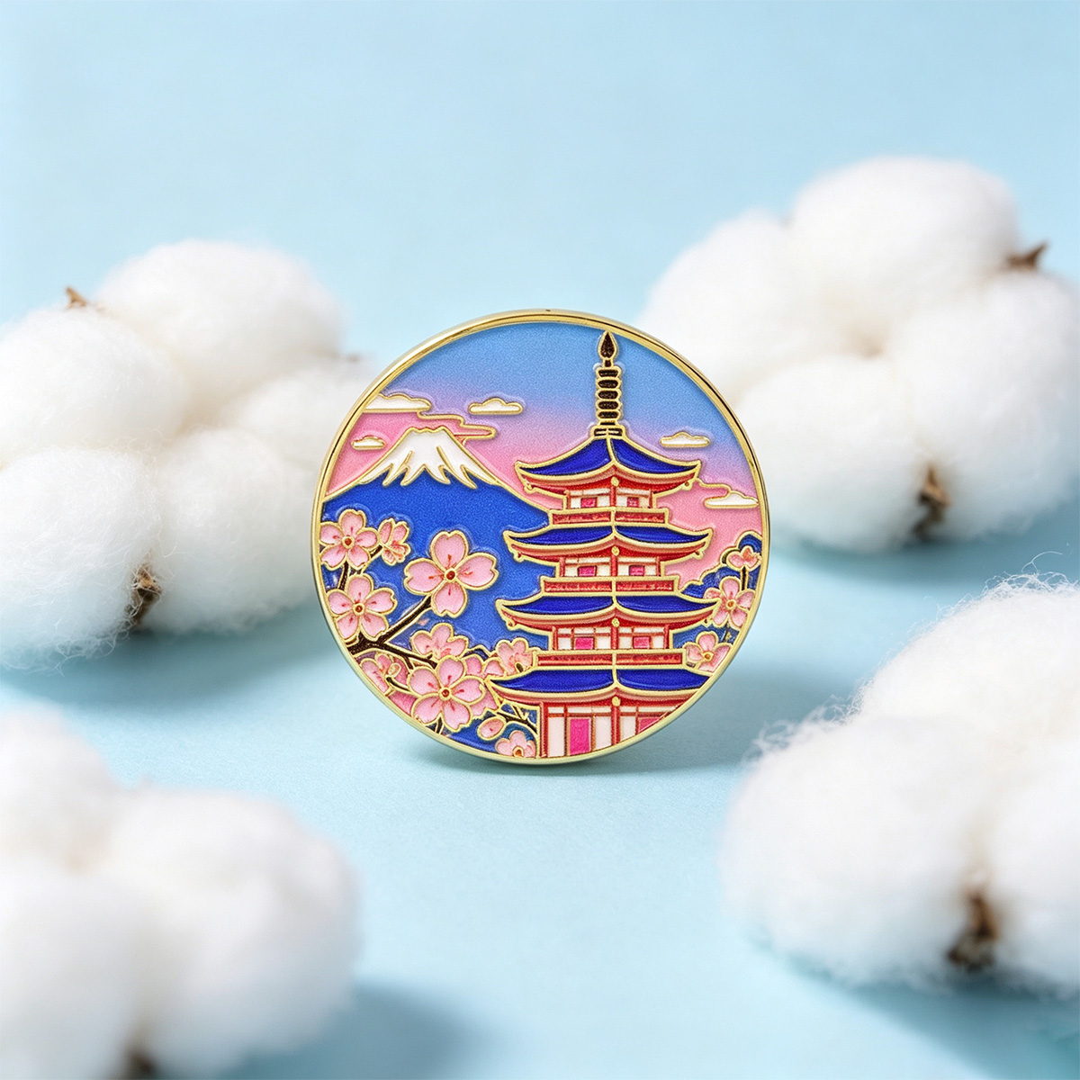 일본 벚꽃 에나멜 핀, 빈티지 라펠 브로치, 미적 감각 - Travel Accessories In Japan 리뷰 및 가격