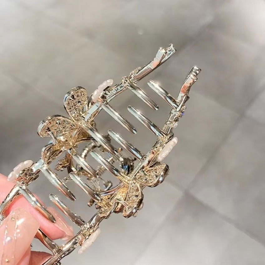 1개 메탈 헤어 클로 펄 헤어핀 빈티지 스타일 실버 헤 - Travel Accessories For Girls 리뷰 및 가격