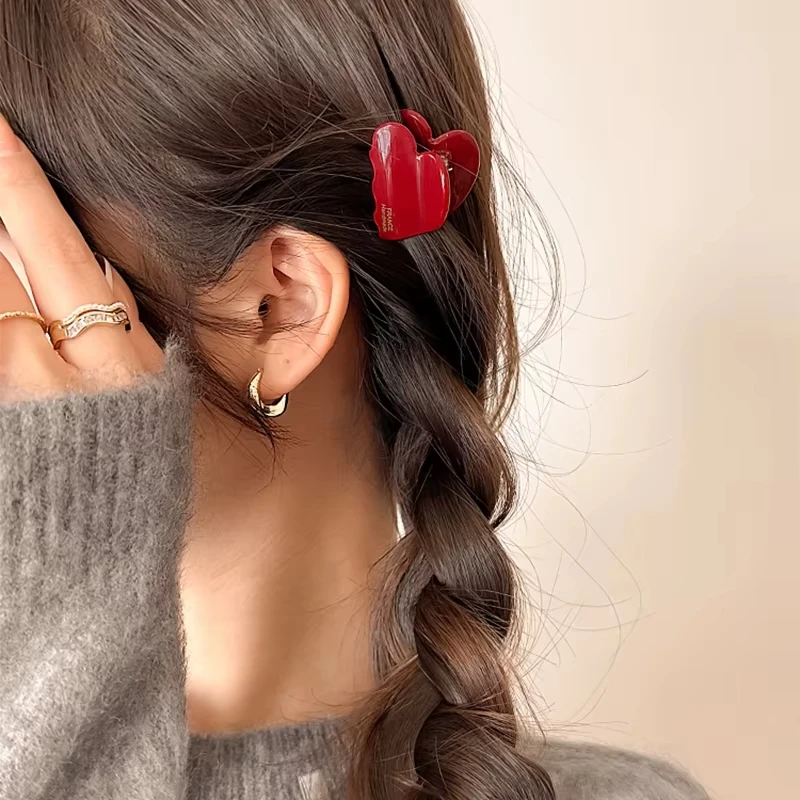 작은 헤어 클로 아세테이트 헤어 크랩 귀여운 하트 모양 - Travel Accessories For Girls 리뷰 및 가격