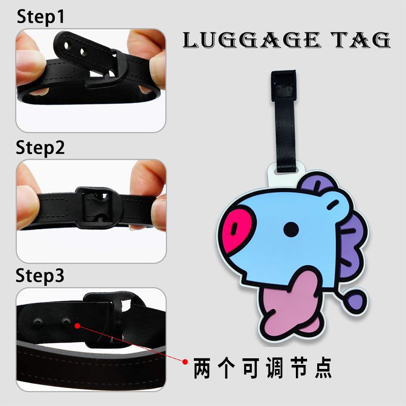 BT21 만화 귀여운 키체인 카와이 유니섹스 수하물 태 - Travel Accessories International 리뷰 및 가격