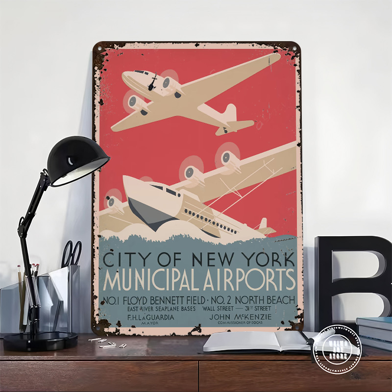 빈티지 뉴욕 공항 여행 프린트 포스터 맞춤형 벽 장식  - Travel Accessories New York 리뷰 및 가격