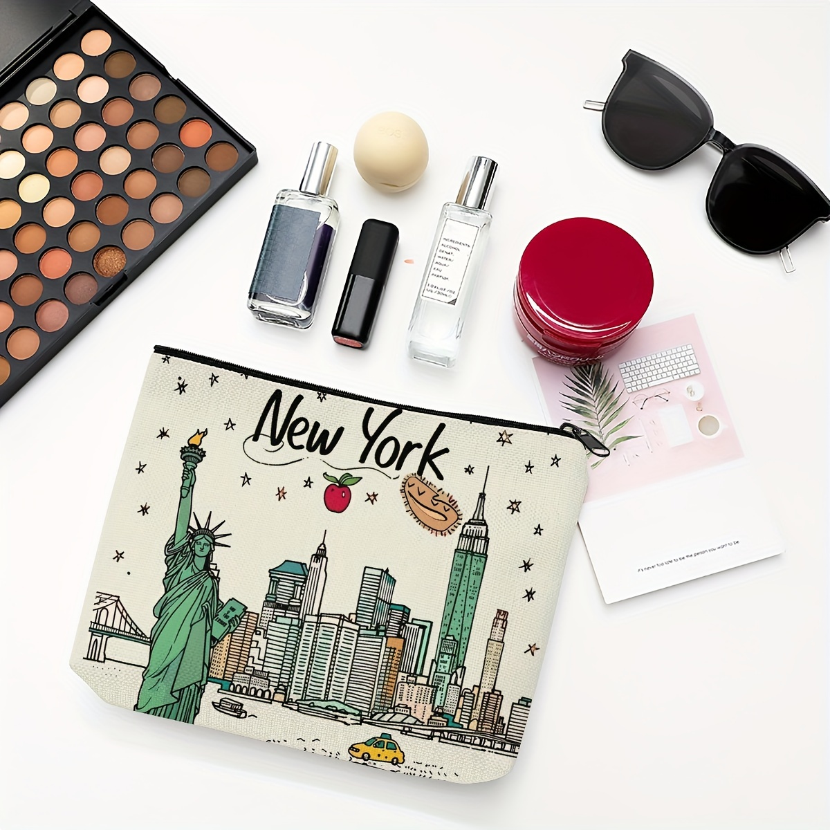 1pc 유행하는 귀여운 뉴욕 기념품 지퍼 파우치 여행용 - Travel Accessories New York 리뷰 및 가격
