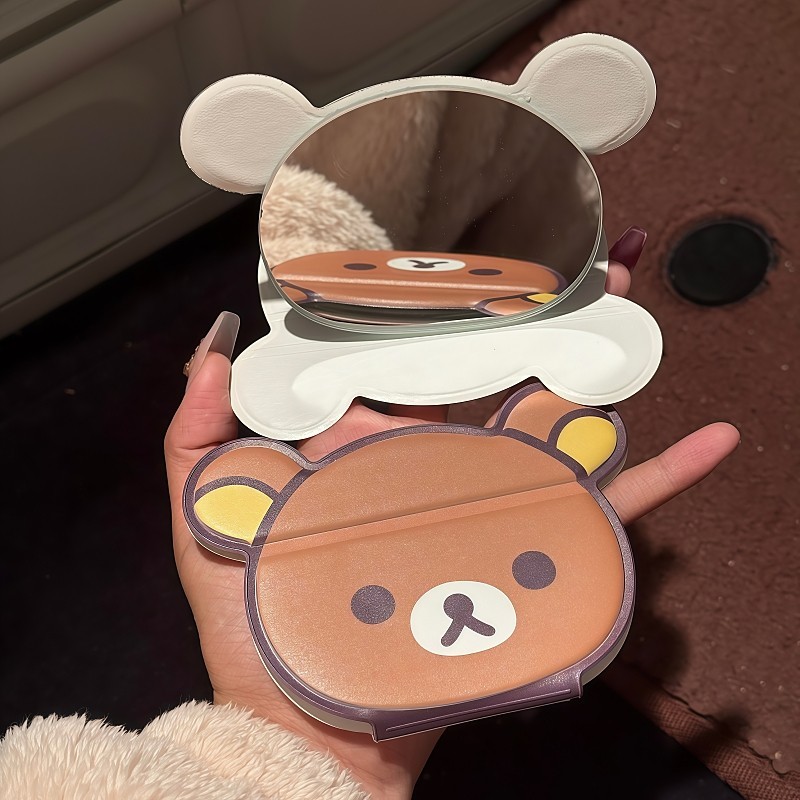 릴라쿠마 접이식 화장 거울 귀여운 심플 휴대용 손거울  - Travel Accessories For Girls 리뷰 및 가격