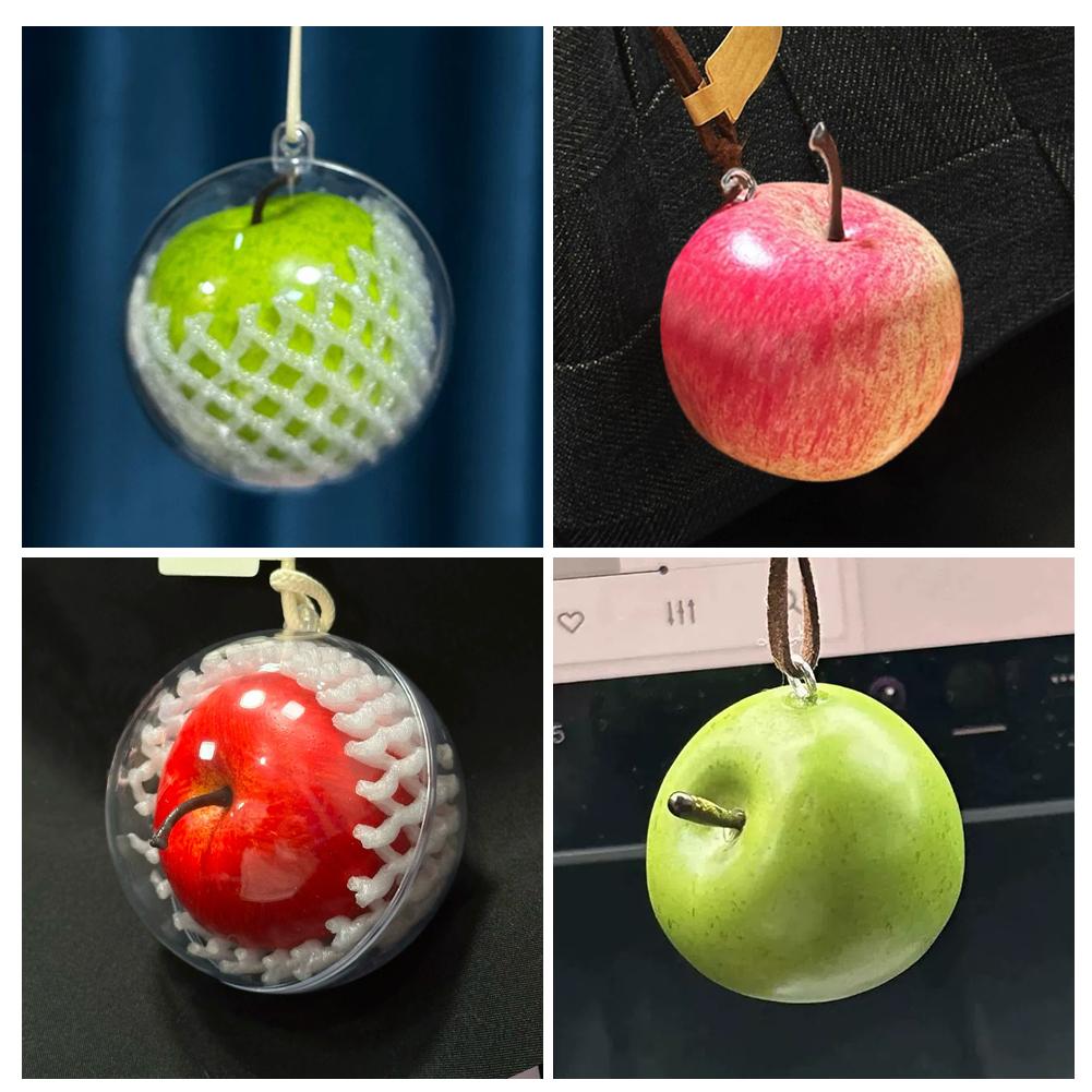귀여운 리얼리틱 과일 사과 키체인 자동차 장식 가방 장 - Travel Accessories Meaning 리뷰 및 가격