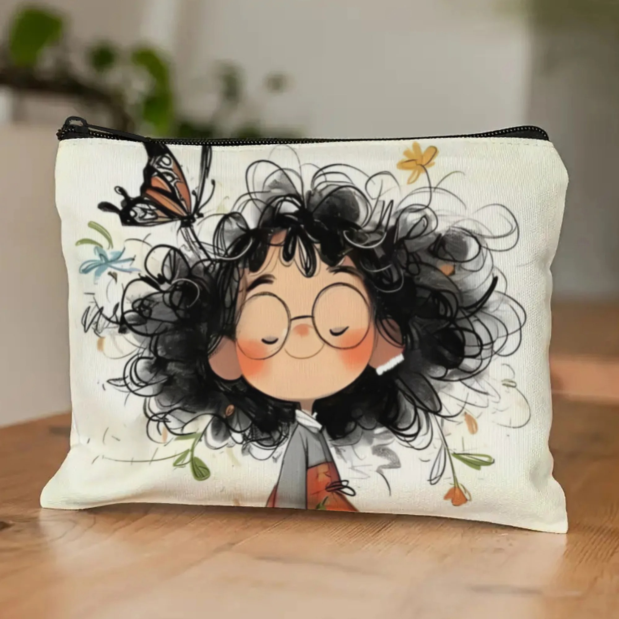 만화 소녀 메이크업 가방 지퍼가 달린 세면 용품 가방  - Travel Accessories Pouch 리뷰 및 가격