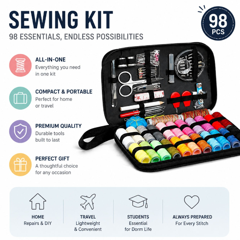 68/98PCS 바느질 액세서리 도구 세트, 바느질 공 - Travel Accessories Kit 리뷰 및 가격