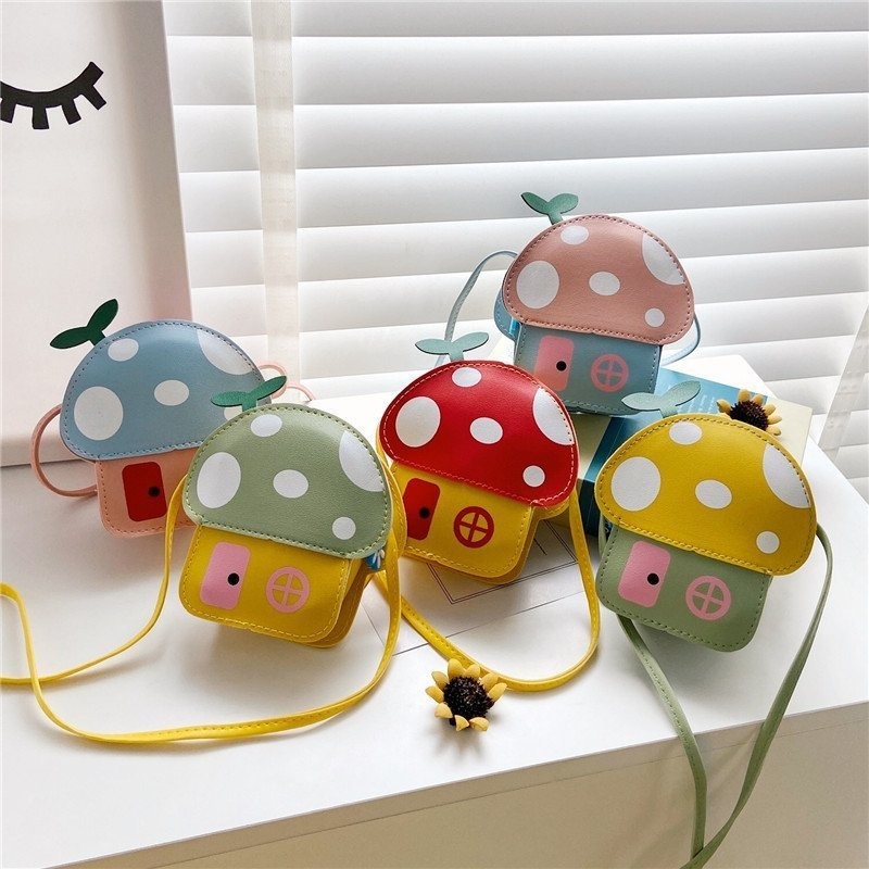 귀여운 버섯 모양 동전 지갑 캐주얼 PU 크로스백 -  - Travel Accessories For Girls 리뷰 및 가격