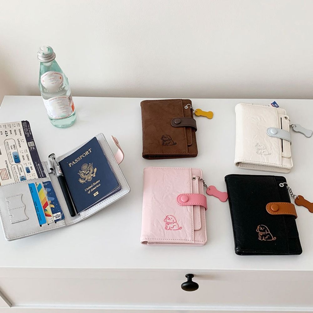 카드 홀더 PU 여권 가방 귀여운 강아지 여권 커버 여 - Travel Accessories Wallet 리뷰 및 가격