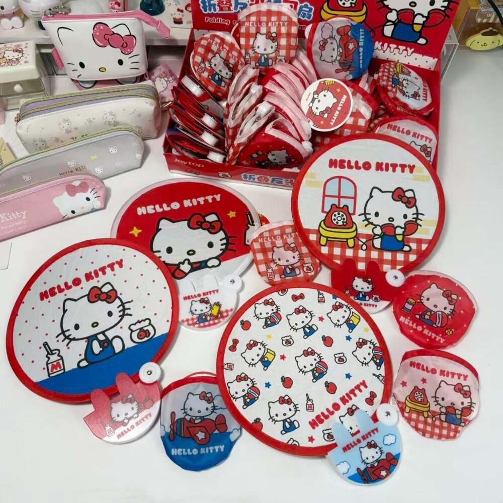 1Pcs 정품 산리오 헬로 키티 접이식 반사 핸드 팬  - Travel Accessories In Japan 리뷰 및 가격